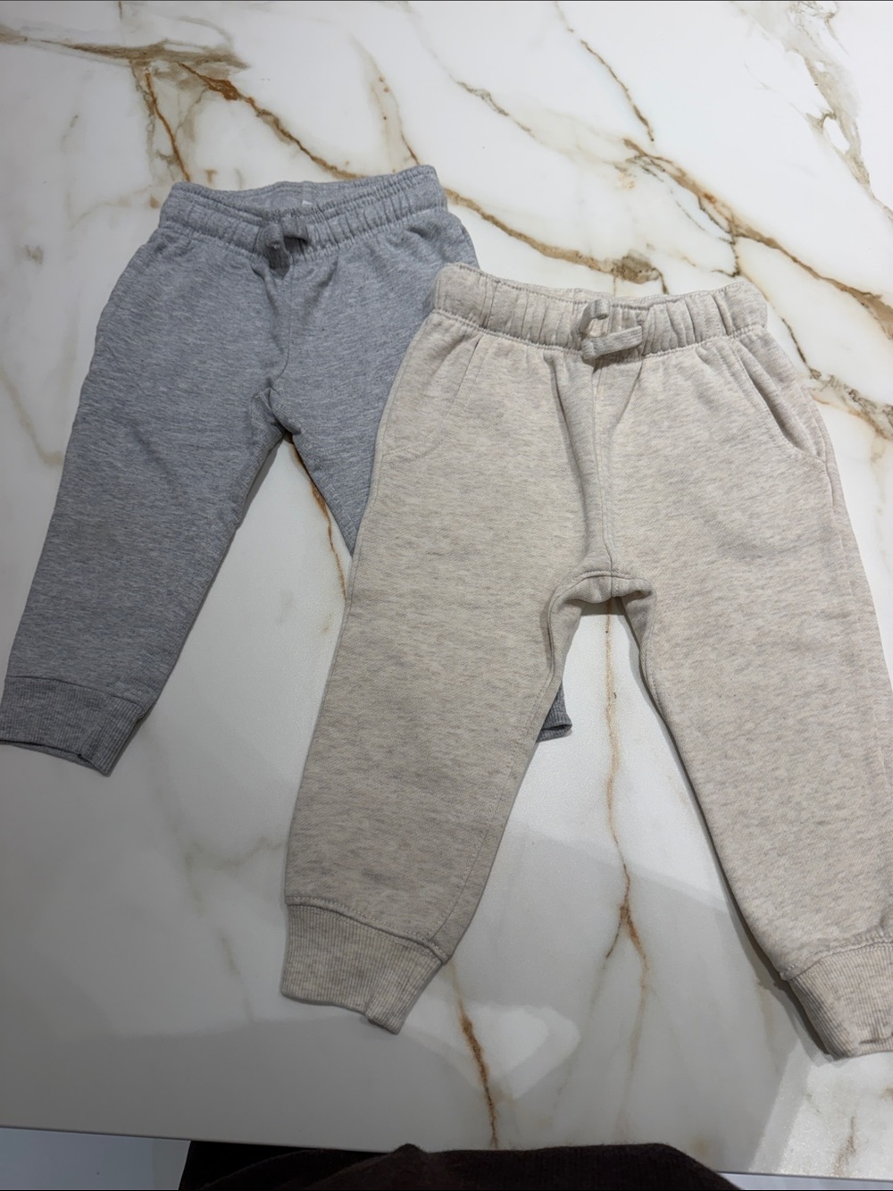 Carter’s Kids Neutral Jogger Pants - Gray & Cream